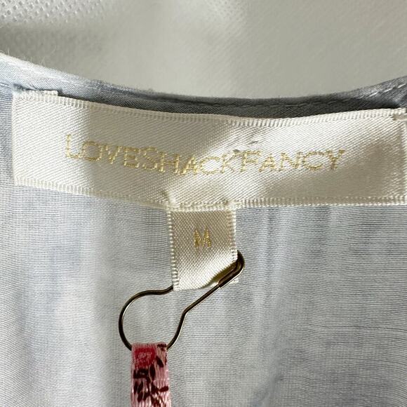 LoveShackFancy Risley Heather Blue Hand Dye Asymetrical Midi Dress Size Medium - Picture 4 of 9